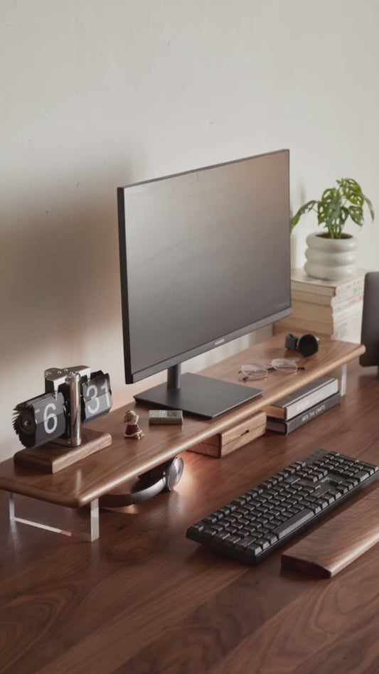 デスクシェルフ アクリル透明スタンド|机上ラック 収納 整理