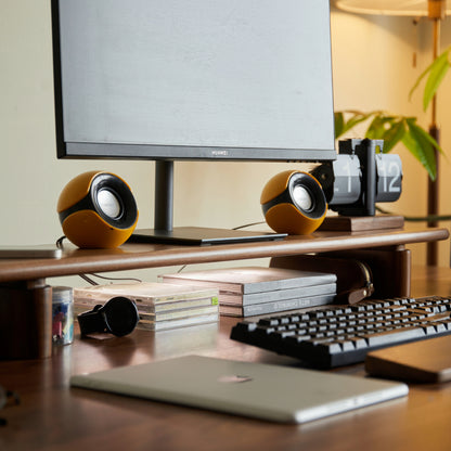 desk shelf with 3-position adjustable base storage