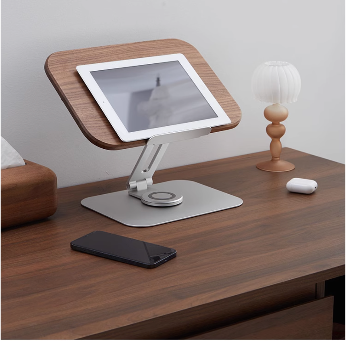 walnut iPad dock