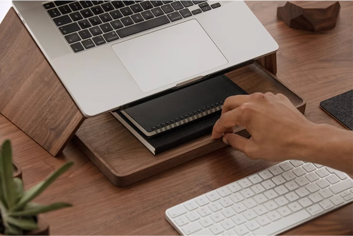 FAS-grade walnut desk tray